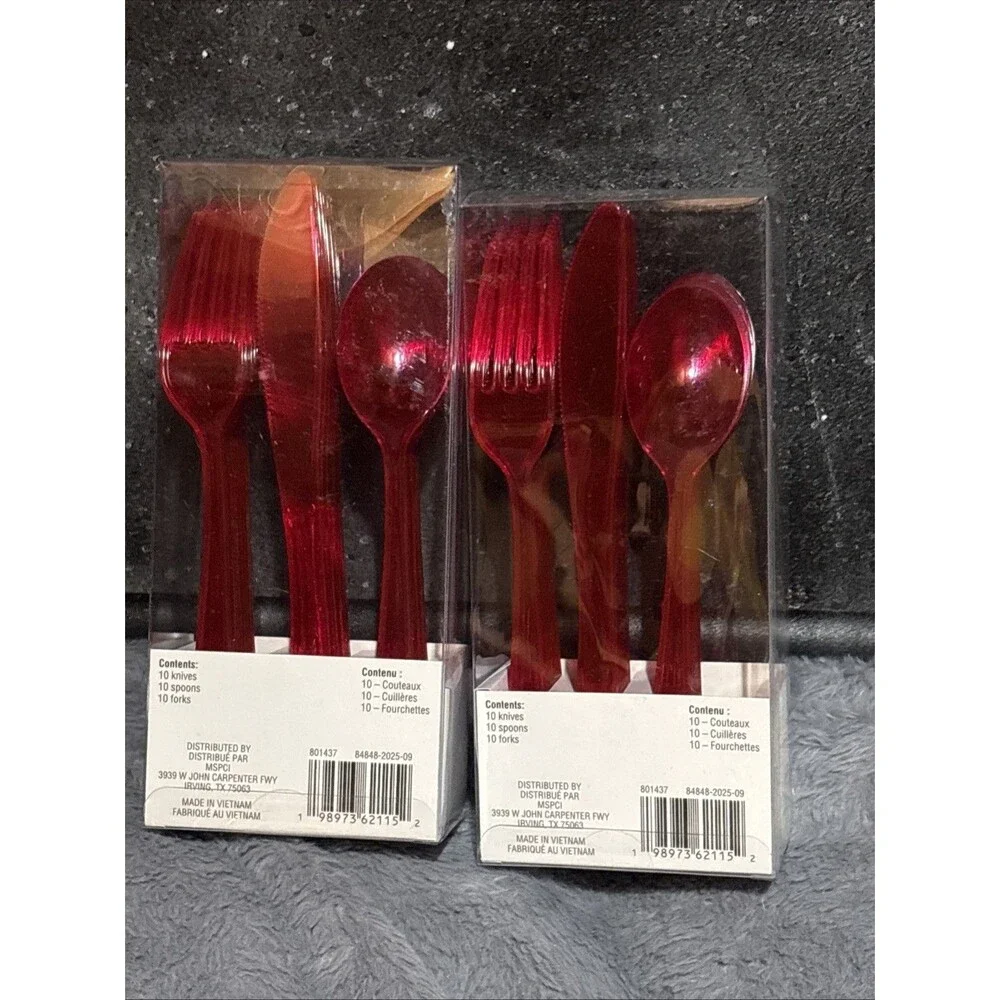 Celebrate It Pink Plastic Cutlery Set 60 Pc Party Utensils Forks, Spoons, Knives